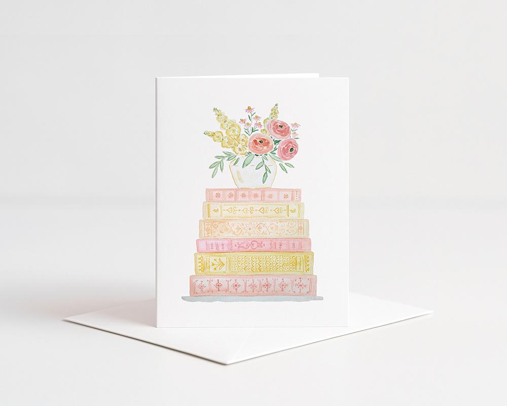 Books And Flowers Watercolor Greeting Cards Variety Pack Of 10 - Image 4