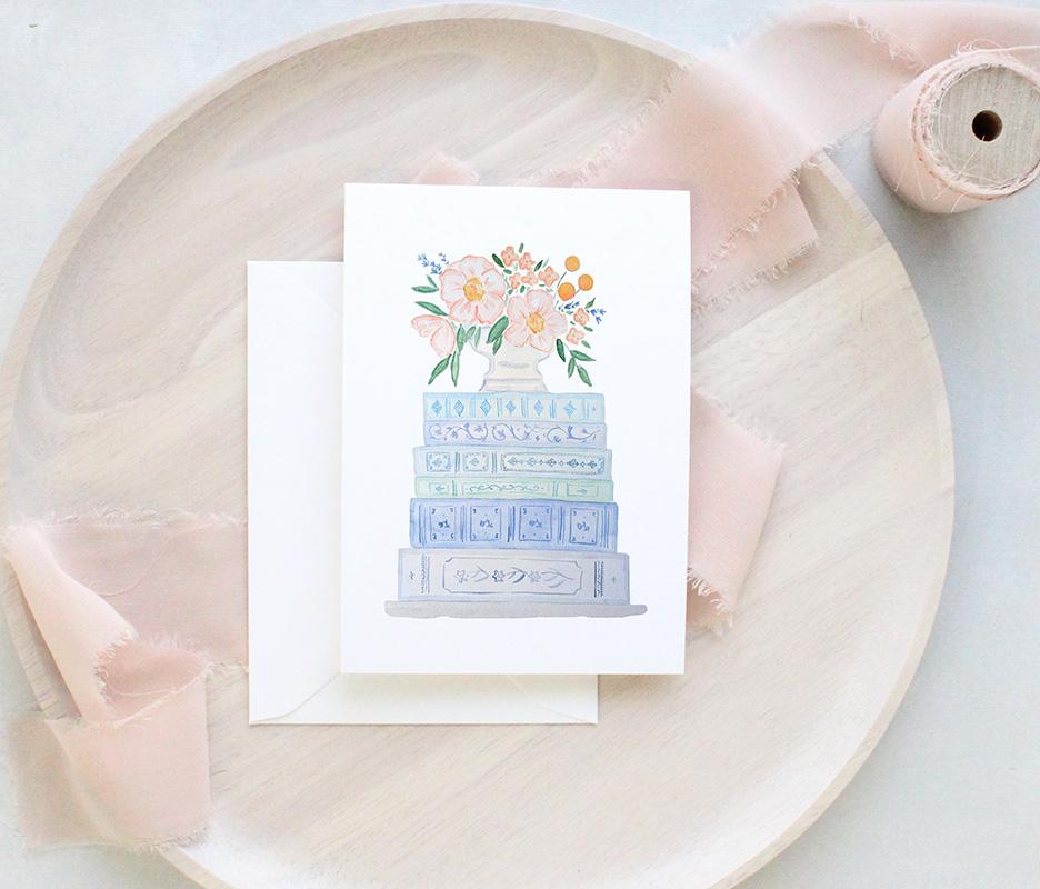Books And Flowers Watercolor Greeting Cards Variety Pack Of 10 - Image 6
