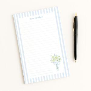 Bouquets And Stripes Personalized Notepad