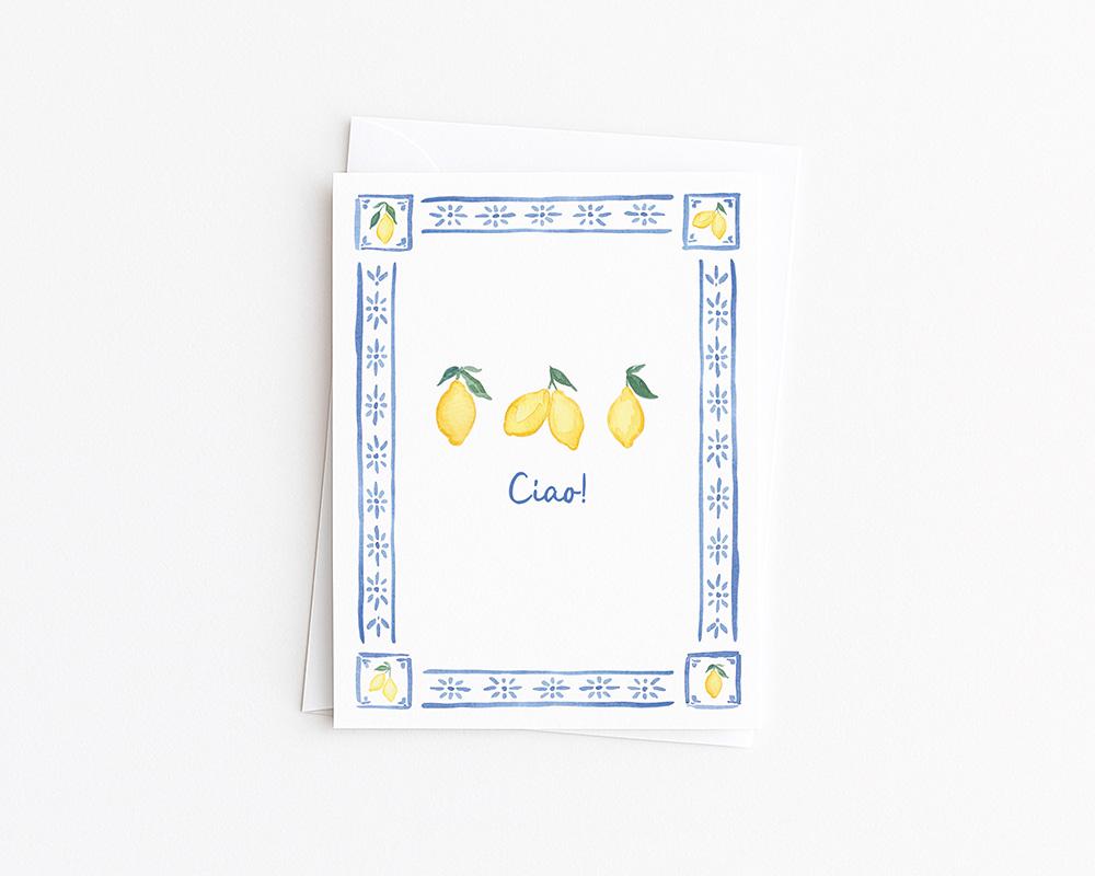 Ciao! Watercolor Lemons Greeting Cards Box Of 10 - Image 2