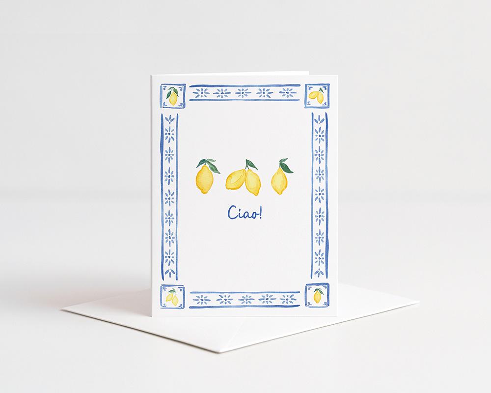 Ciao! Watercolor Lemons Greeting Cards Box Of 10 - Image 3