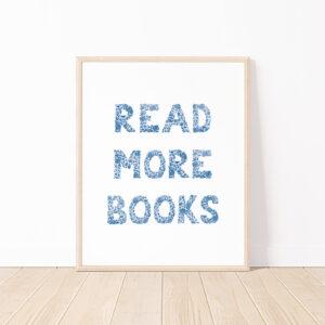 Read More Books Floral Watercolor Library Art Print