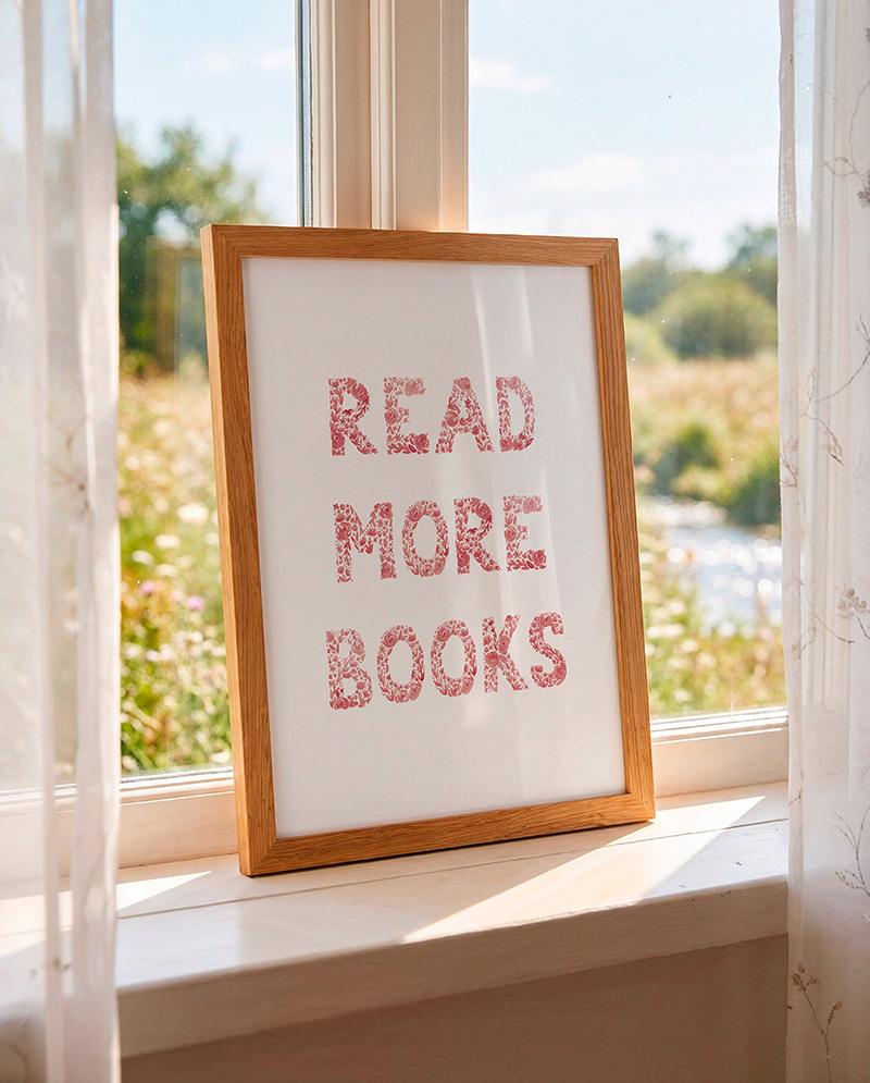Read More Books Floral Watercolor Library Art Print - Image 3