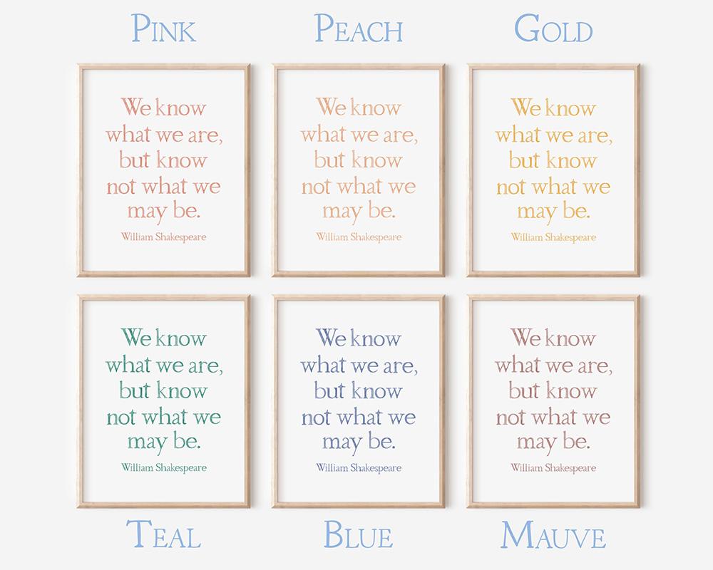 William Shakespeare We Know What We Are Quote Watercolor Art Print - Image 3