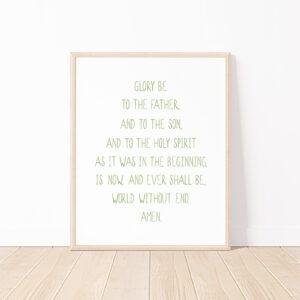 Glory Be Doxology Prayer Watercolor Art Print