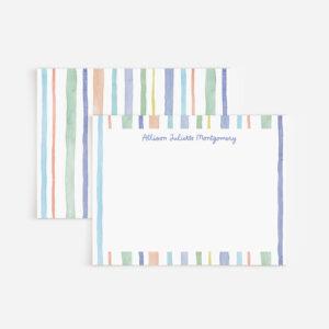 Bold Multicolored Stripes Watercolor Personalized Stationery Set