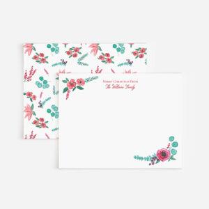 Christmas Flowers Personalized Holiday Stationery Set