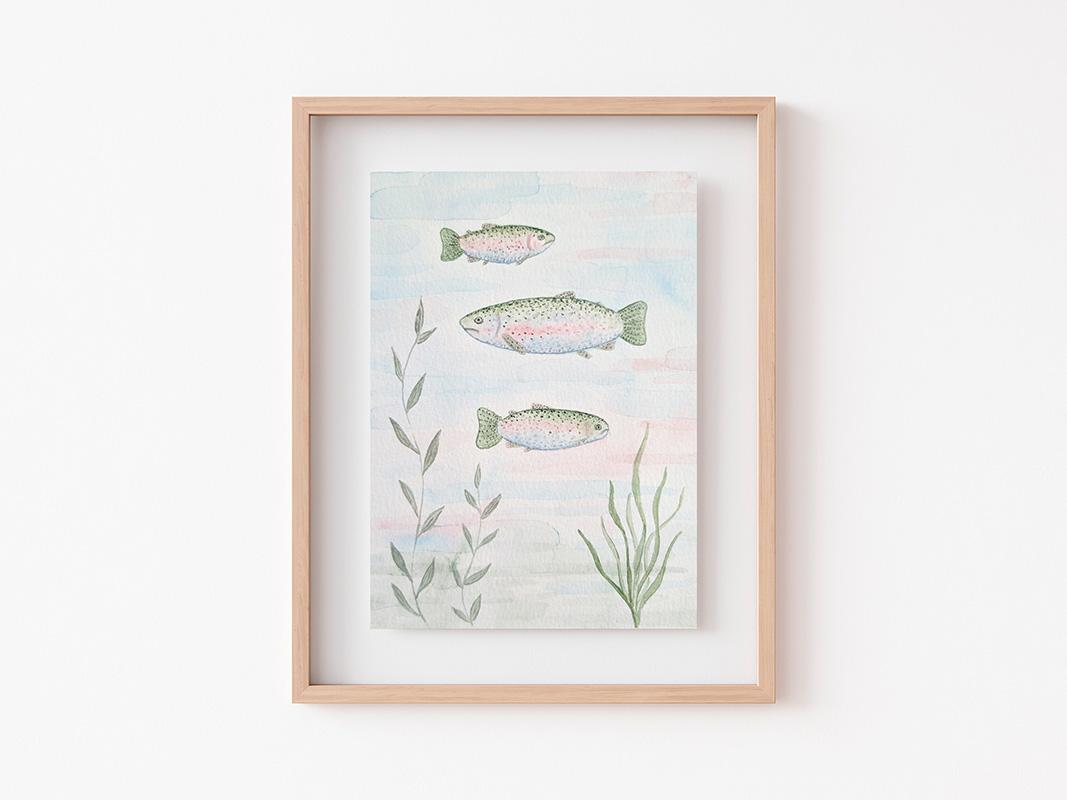 Rainbow Trout Watercolor Art Print 1
