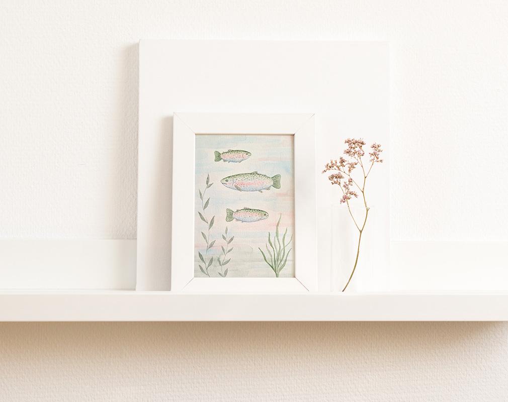 Rainbow Trout Watercolor Art Print 1 - Image 2