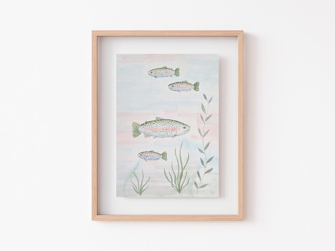 Rainbow Trout Watercolor Art Print 2