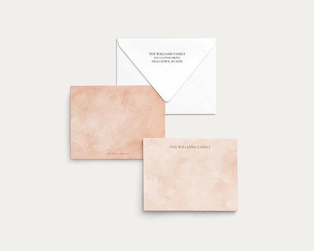 Monogrammed Stationery Set With Watercolor Background - Image 4