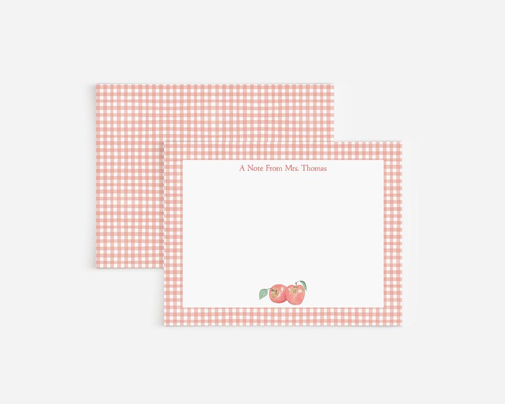 Apples And Gingham Personalized Stationery Set