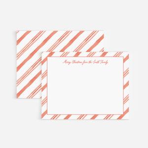 Candy Cane Stipes Personalized Holiday Stationery Set